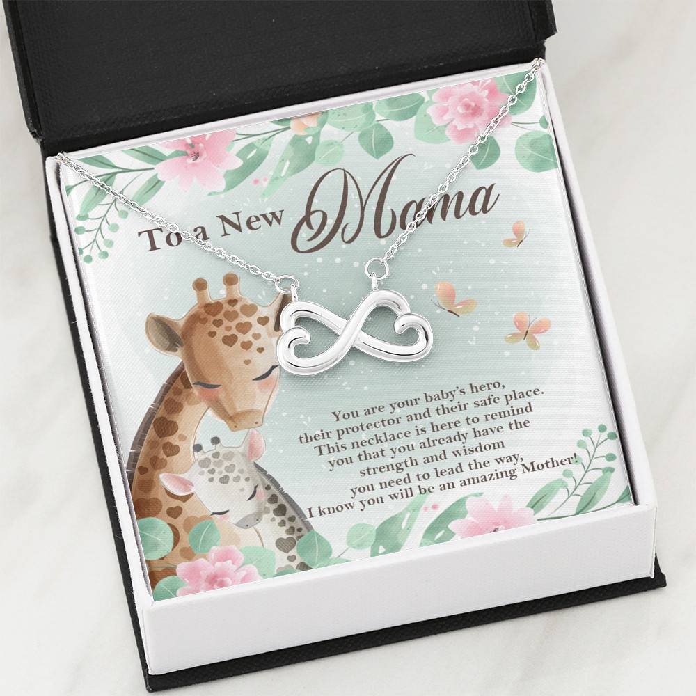 To A New Mama You're Your Baby's Hero I Know You Will An Amazing Mother Infinity Heart Pendant Necklace To A New Mama You're Your Baby's Hero I Know You Will An Amazing Mother Infinity Heart Pendant Necklace