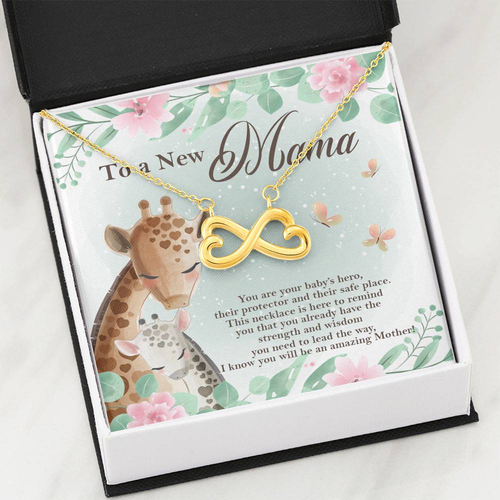 To A New Mama You're Your Baby's Hero I Know You Will An Amazing Mother Infinity Heart Pendant Necklace To A New Mama You're Your Baby's Hero I Know You Will An Amazing Mother Infinity Heart Pendant Necklace