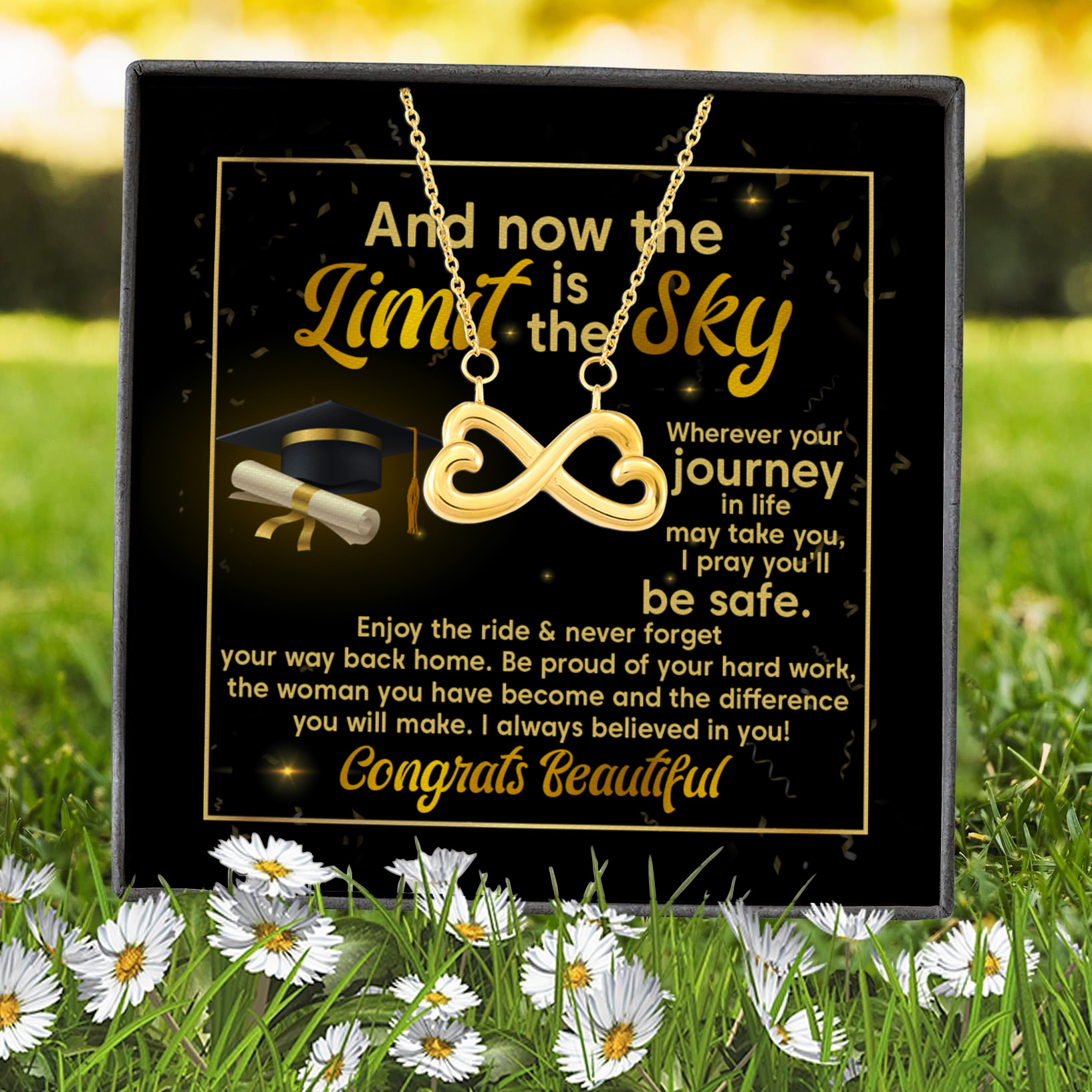 7Th. Limit Is the Sky Infinity Heart Necklace (Gold) 7