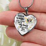 Personalized Photo Butterfly Your Wings Were Ready but My Heart Was Not Heart Pendant Necklace
