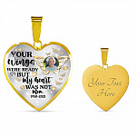 Personalized Photo Butterfly Your Wings Were Ready but My Heart Was Not Heart Pendant Necklace
