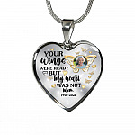 Personalized Photo Butterfly Your Wings Were Ready but My Heart Was Not Heart Pendant Necklace