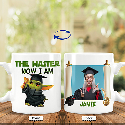 Personalized Photo Baby Yoda The Master Now I Am Ceramic Coffee Mug - Beer Stein - Water Bottle - Color Changing Mug
