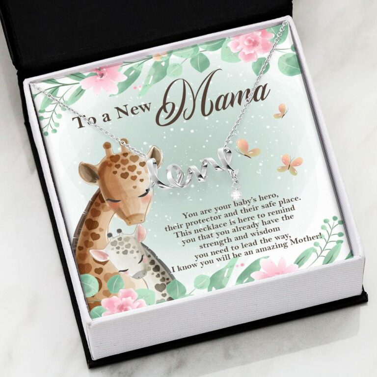 To A New Mama You're Your Baby's Hero I Know You Will An Amazing Mother Scripted Love Pendant Necklace