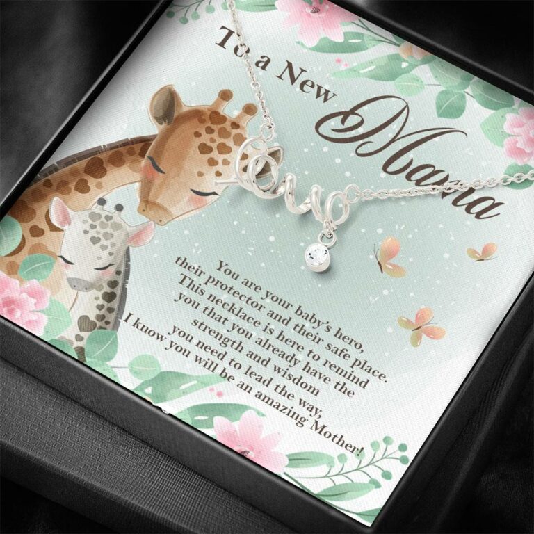 To A New Mama You're Your Baby's Hero I Know You Will An Amazing Mother Scripted Love Pendant Necklace