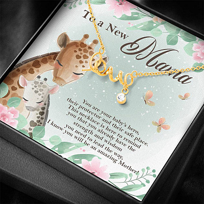To A New Mama You're Your Baby's Hero I Know You Will An Amazing Mother Scripted Love Pendant Necklace