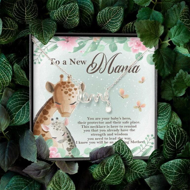 To A New Mama You're Your Baby's Hero I Know You Will An Amazing Mother Scripted Love Pendant Necklace