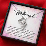 To My Mother-In-Law I Never Thought I'd Find The One Till I Met Your Son Double Hearts Pendant Necklace