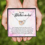 To My Mother-In-Law I Never Thought I'd Find The One Till I Met Your Son Interlocking Hearts Pendant Necklace To My Mother-In-Law I Never Thought I'd Find The One Till I Met Your Son Interlocking Hearts Pendant Necklace