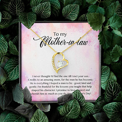 To My Mother-In-Law I Never Thought I'd Find The One Till I Met Your Son Forever Love Pendant Necklace
