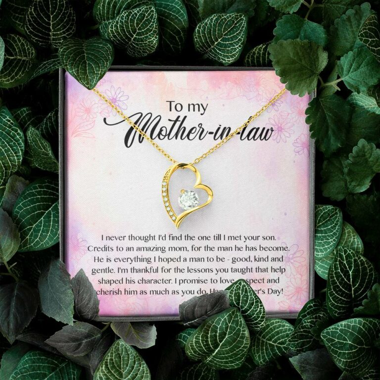 To My Mother-In-Law I Never Thought I'd Find The One Till I Met Your Son Forever Love Pendant Necklace