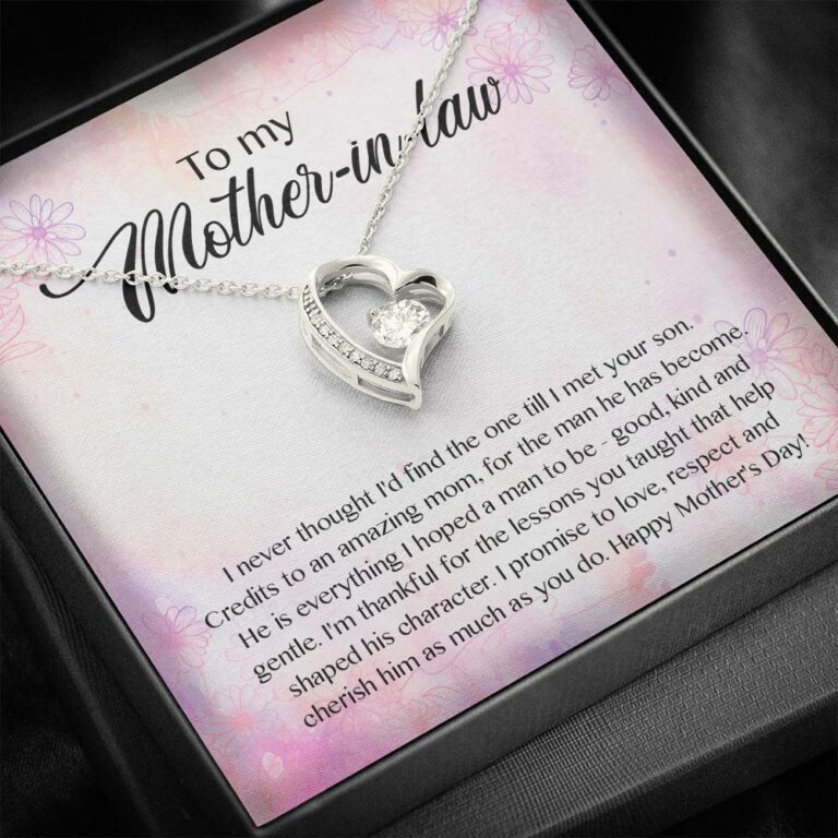 To My Mother-In-Law I Never Thought I'd Find The One Till I Met Your Son Forever Love Pendant Necklace