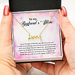 To My Boyfriend's Mom I Never Thought I'd Find The One Till I Met Your Son Scripted Love Pendant Necklace
