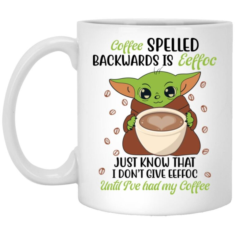 Coffee Spelled Backwards Is Eeffoc, White, 11 oz. White Mug