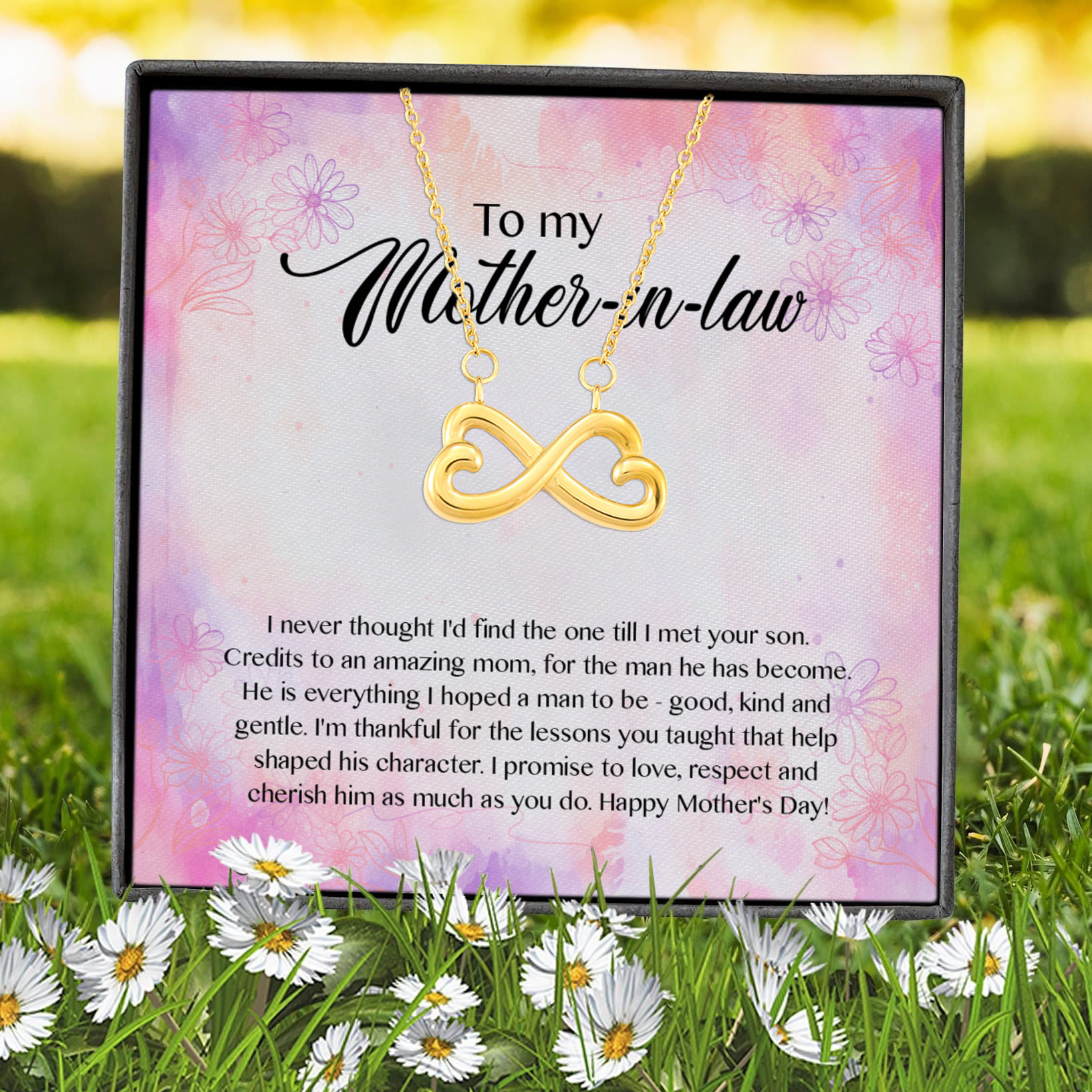 5Th. Credits To An Amazing Mom-2 Infinity Heart Necklace (Gold) 7