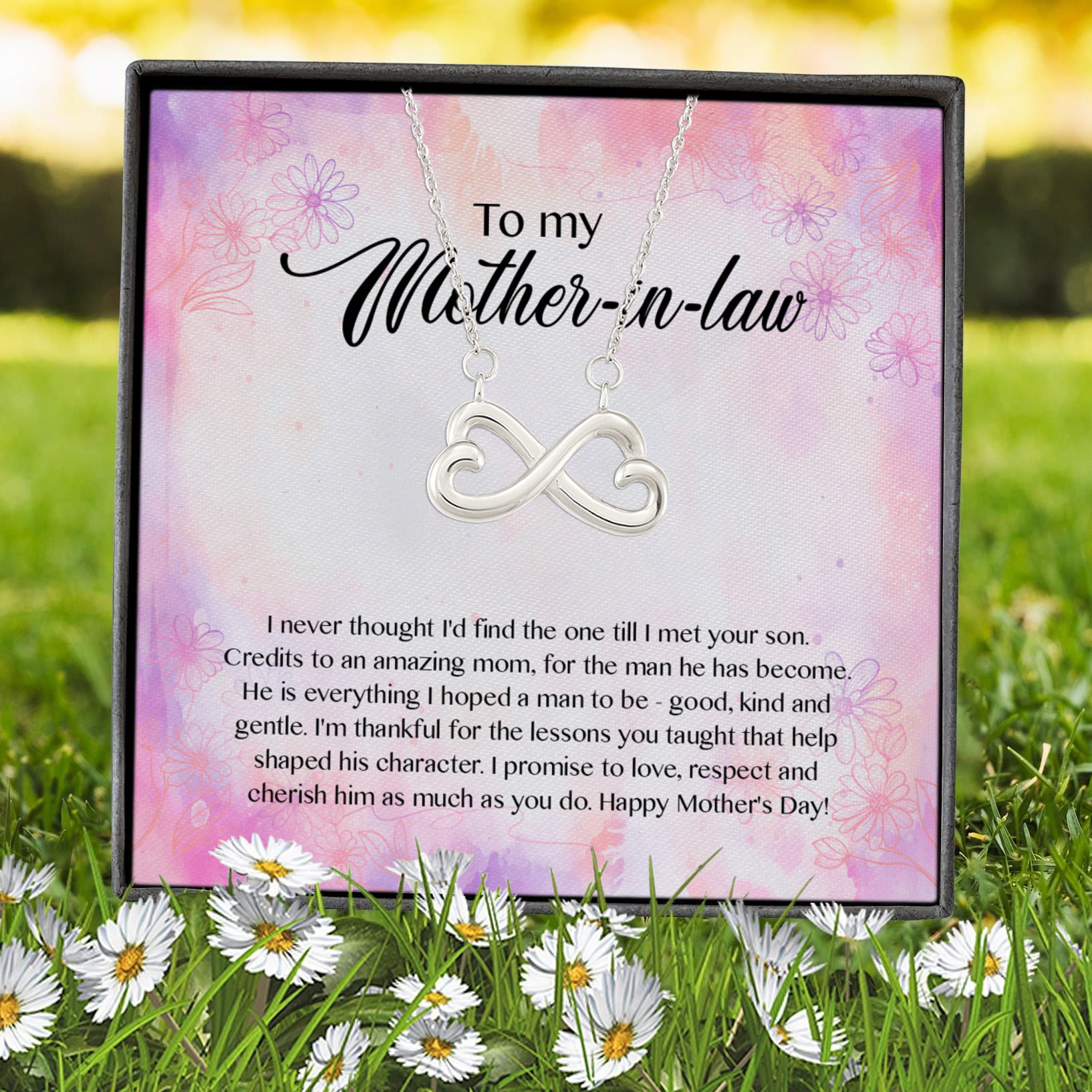 5Th. Credits To An Amazing Mom-2 Infinity Heart Necklace (Silver) 7