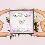 To My Boyfriend's Mom I Never Thought I'd Find The One Till I Met Your Son Interlocking Hearts Pendant Necklace To My Boyfriend's Mom I Never Thought I'd Find The One Till I Met Your Son Interlocking Hearts Pendant Necklace
