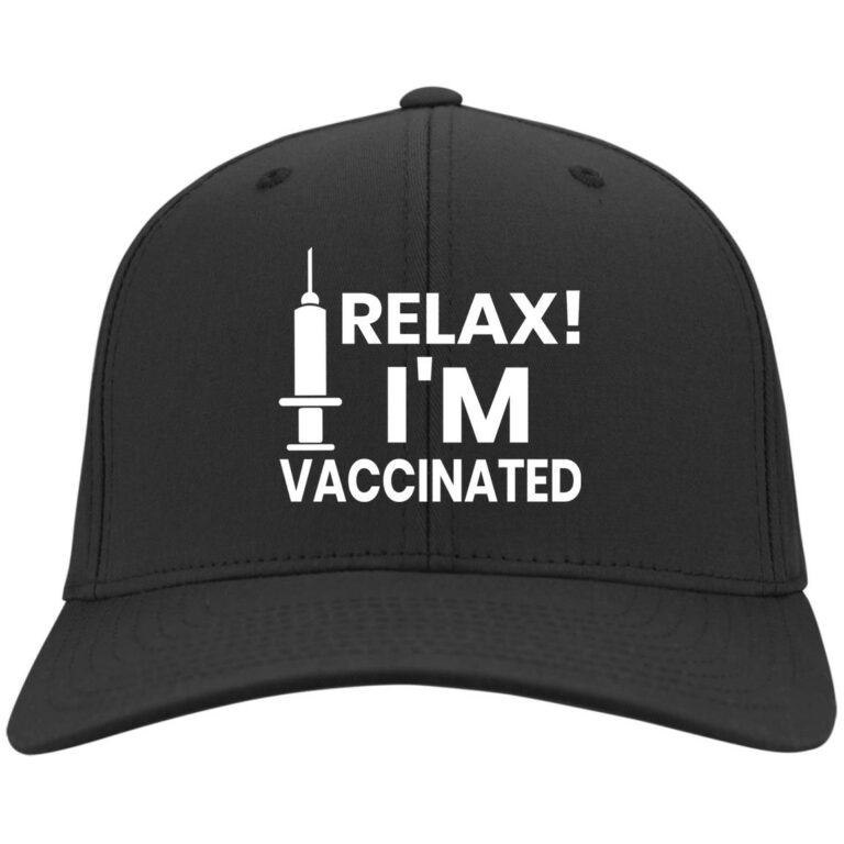Relaxed I'm Vaccinated hat, Black, Twill Cap