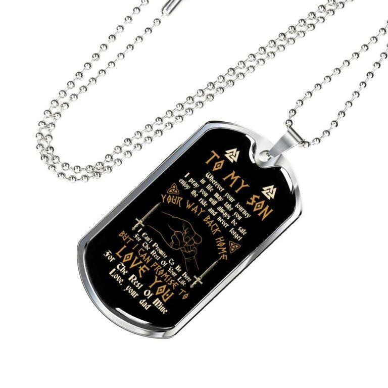 Viking Dad To My Son Wherever Your Journey In Life May Take You Dad And Son Dog Tag Pendant Necklace