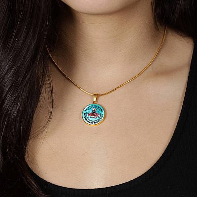 I Am A Nurse These Eyes Have Seen Pain These Hands Have Touched Hearts Luxury Circle Pendant Necklace