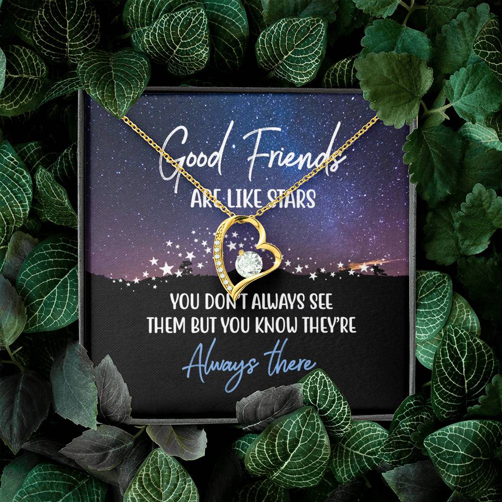 Good Friends Are Like Stars They're Always There Forever Love Heart Pendant Necklace Good Friends Are Like Stars They're Always There Forever Love Heart Pendant Necklace