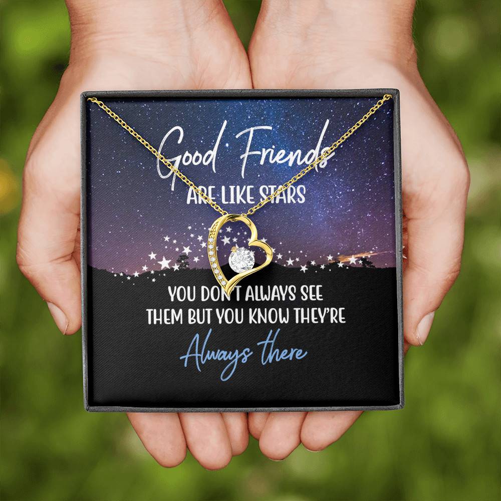 Good Friends Are Like Stars They're Always There Forever Love Heart Pendant Necklace Good Friends Are Like Stars They're Always There Forever Love Heart Pendant Necklace
