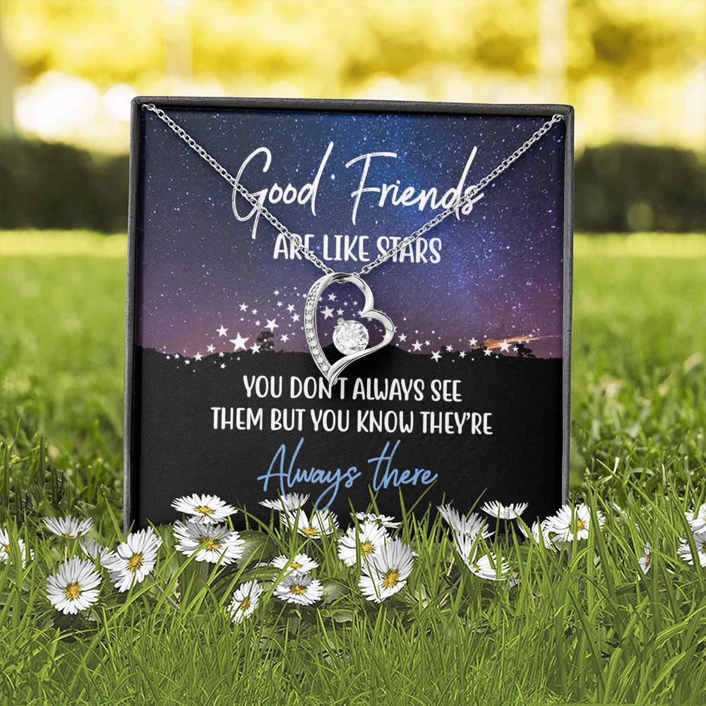 Good Friends Are Like Stars They're Always There Forever Love Heart Pendant Necklace Good Friends Are Like Stars They're Always There Forever Love Heart Pendant Necklace
