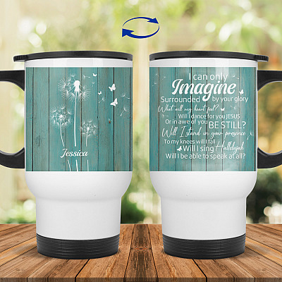 14 oz. White Travel Mug