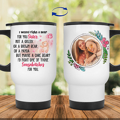 14 oz. White Travel Mug