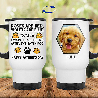 14 oz. White Travel Mug