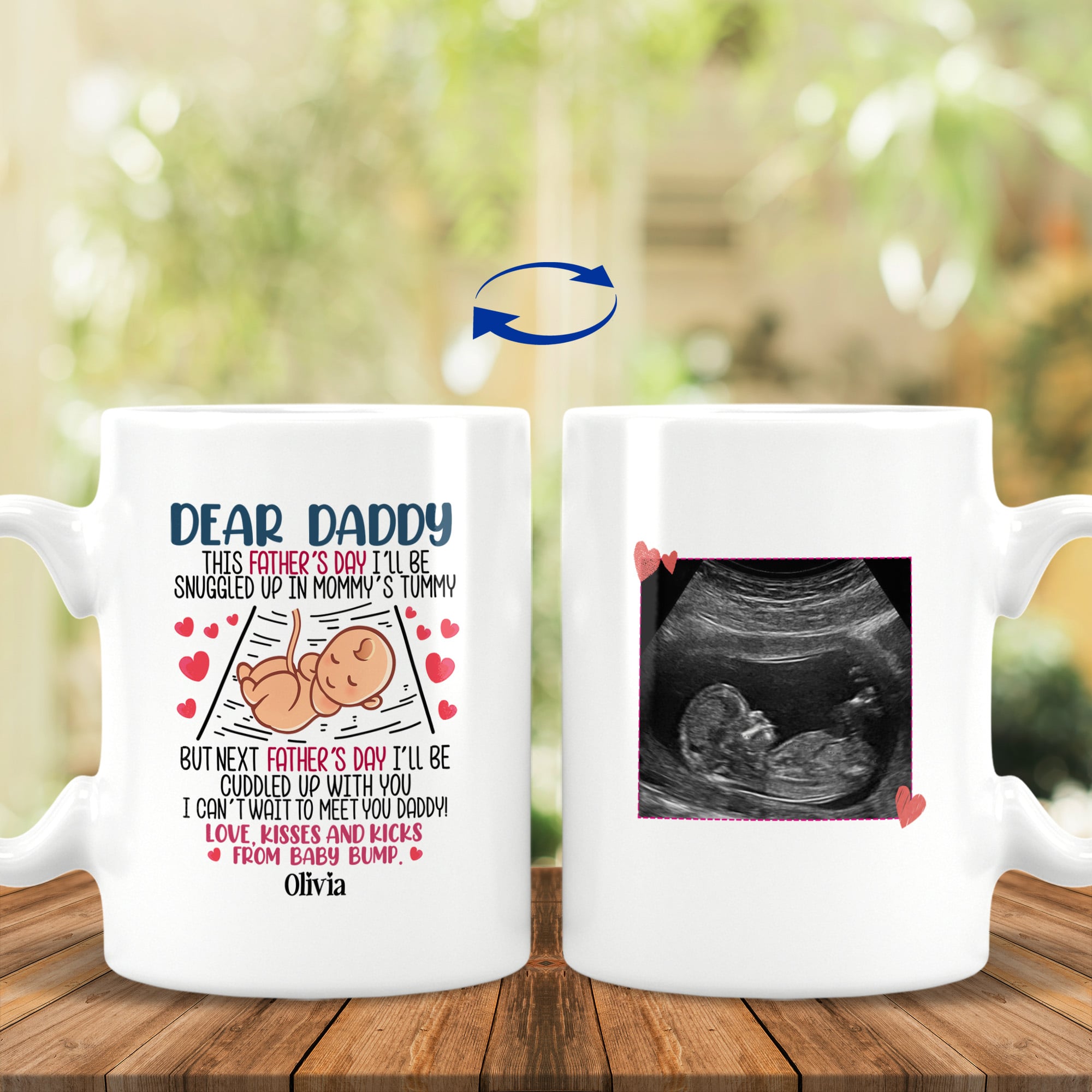 1VT. Dear Daddy This Father Day 2 Side - Sample Design 15 OZ White Mug