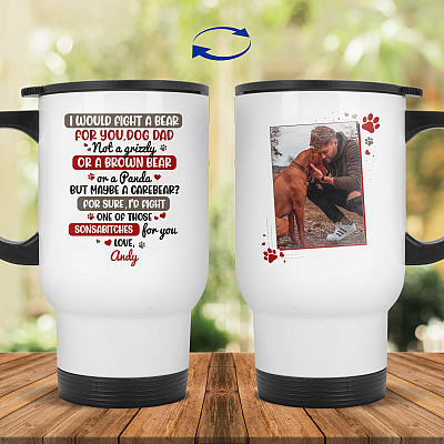 14 oz. White Travel Mug