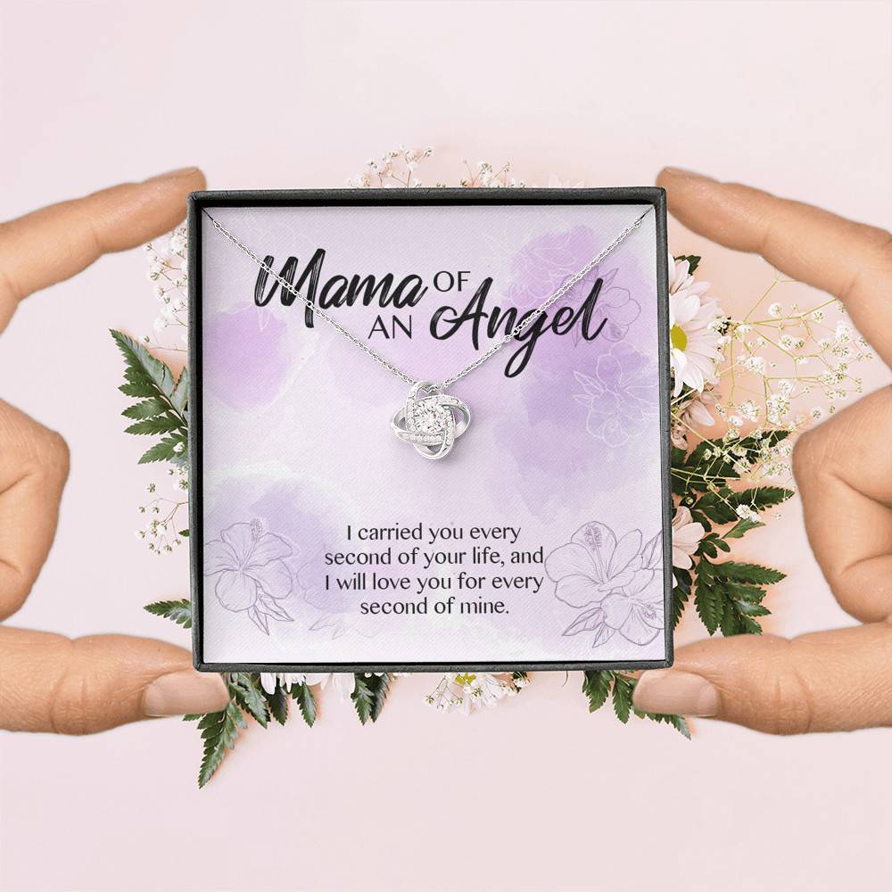 Mama Of An Angel I Carried You Every Second Of Your Life Love You For Every Second Of Mine Love Knot Pendant Necklace Mama Of An Angel I Carried You Every Second Of Your Life Love You For Every Second Of Mine Love Knot Pendant Necklace