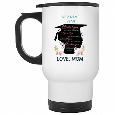 14 oz. White Travel Mug