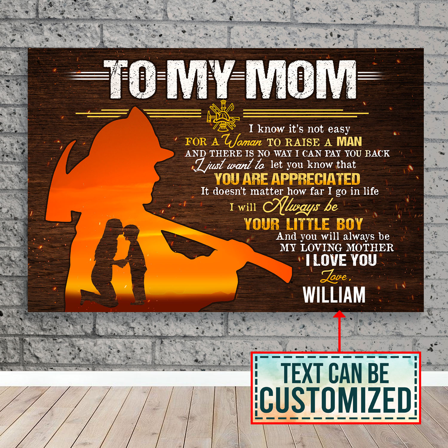 Personalized Firefighter Mom To My Mom I Know It's Not Easy For A Woman To Raise A Man1