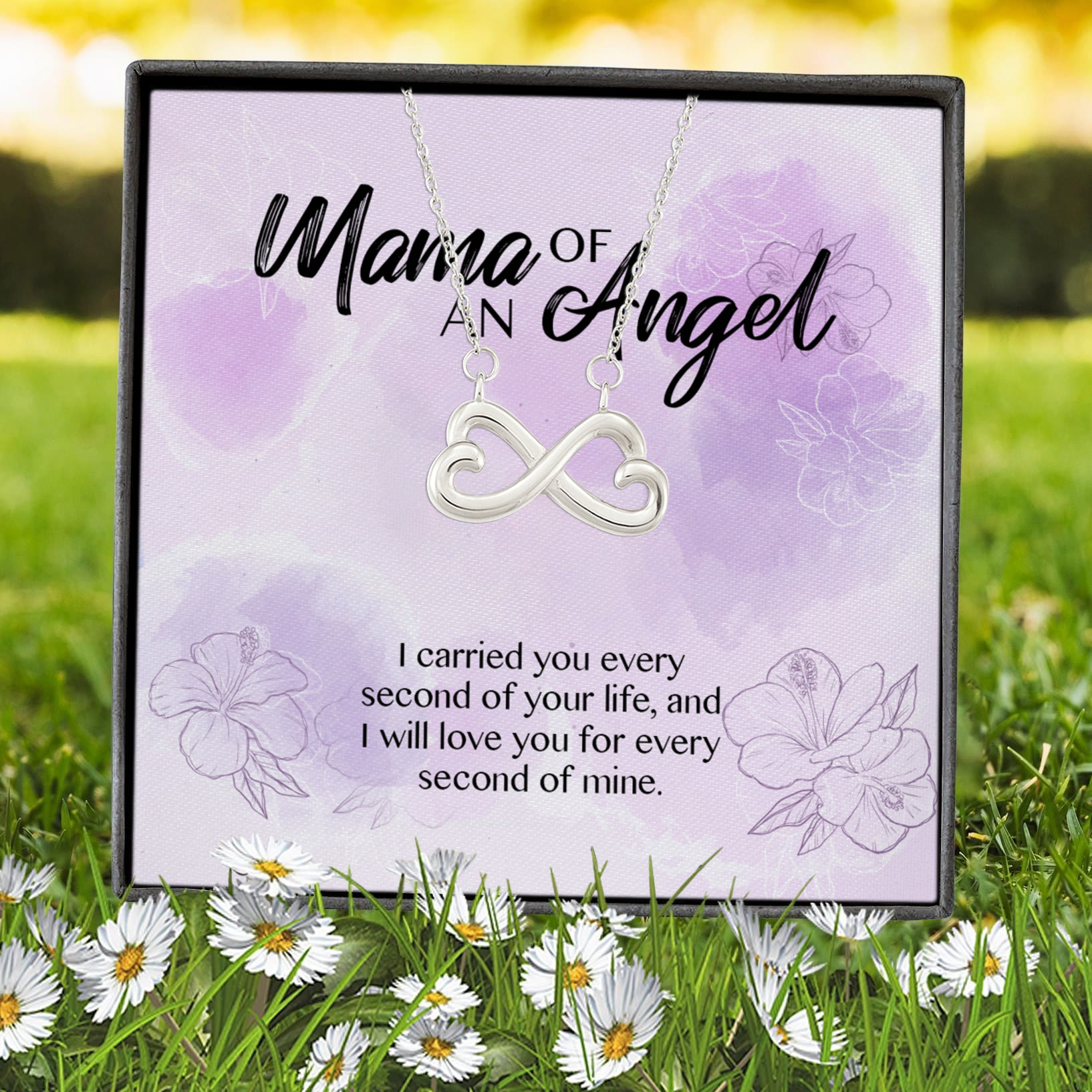 7Th. Mama Of An Angel Infinity Heart Necklace (Silver) 7