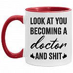 Doctor Accent Mug, White/Red, 11 oz. Accent Mug