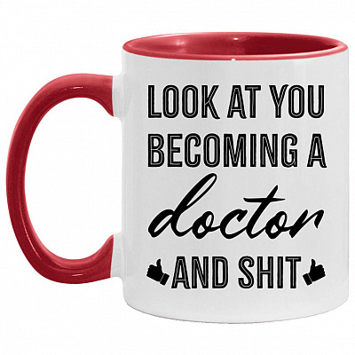 Doctor Accent Mug, White/Red, 11 oz. Accent Mug