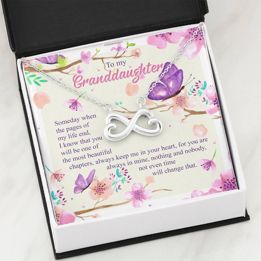 To My Granddaughter Someday When The Pages Of My Life End Infinity Heart Pendant Necklace To My Granddaughter Someday When The Pages Of My Life End Infinity Heart Pendant Necklace