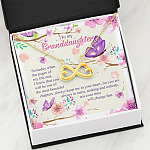 To My Granddaughter Someday When The Pages Of My Life End Infinity Heart Pendant Necklace