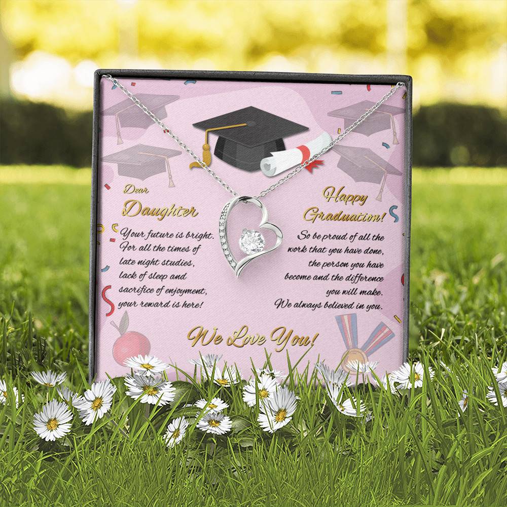 To My Daughter Happy Graduation Day Your Future Is Bright Forever Love Pendant Necklace To My Daughter Happy Graduation Day Your Future Is Bright Forever Love Pendant Necklace