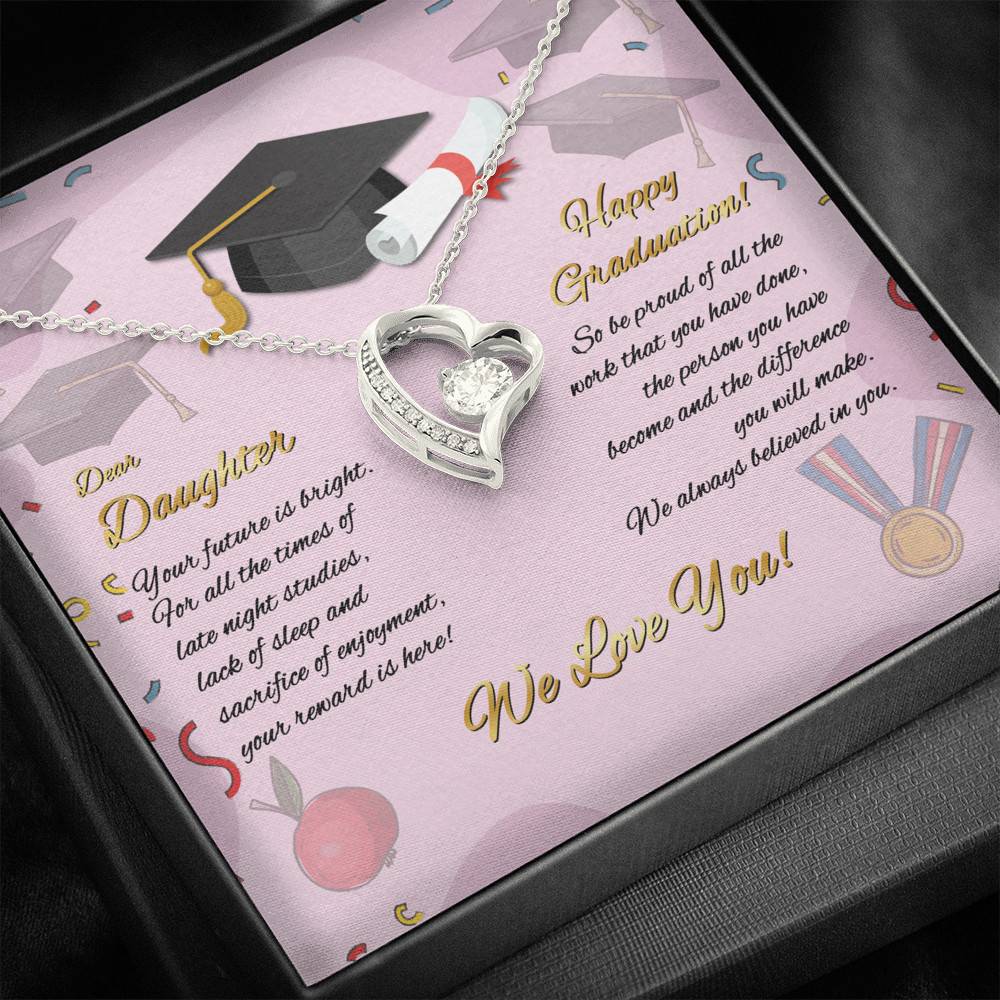 To My Daughter Happy Graduation Day Your Future Is Bright Forever Love Pendant Necklace To My Daughter Happy Graduation Day Your Future Is Bright Forever Love Pendant Necklace