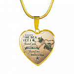Personalized So Many in the Sea Yet I Found You and You Found Me Turtle Couple Heart Pendant Necklace