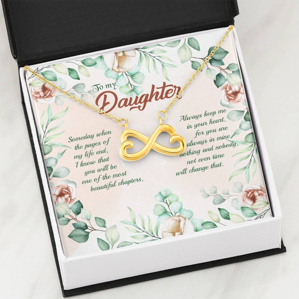 To My Daughter Someday When The Pages Of My Life End Infinity Heart Pendant Necklace To My Daughter Someday When The Pages Of My Life End Infinity Heart Pendant Necklace