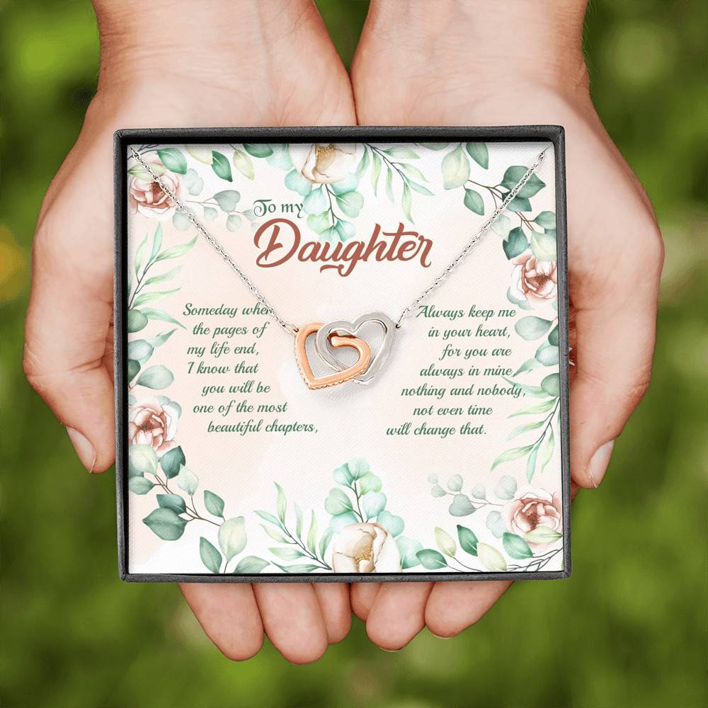To My Daughter Someday When The Pages Of My Life End Interlocking Hearts Pendant Necklace To My Daughter Someday When The Pages Of My Life End Interlocking Hearts Pendant Necklace