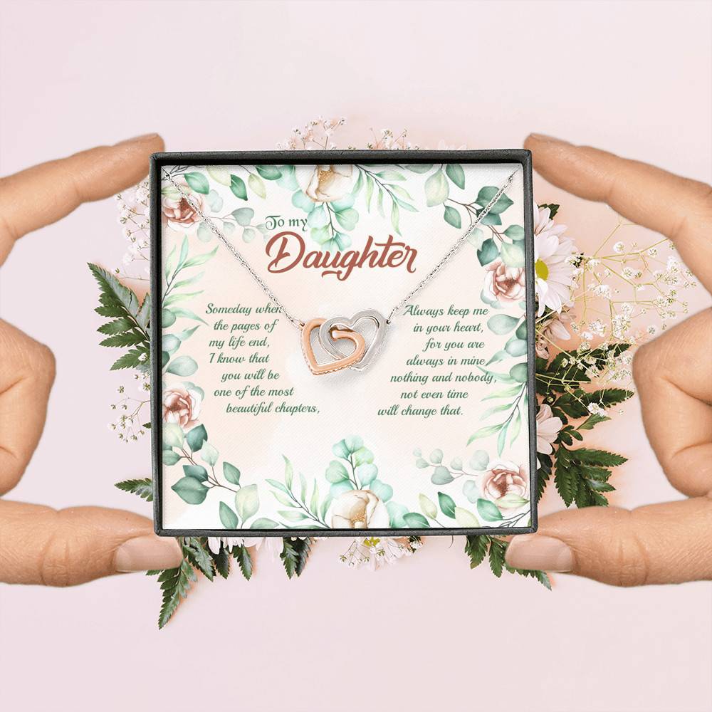 To My Daughter Someday When The Pages Of My Life End Interlocking Hearts Pendant Necklace To My Daughter Someday When The Pages Of My Life End Interlocking Hearts Pendant Necklace