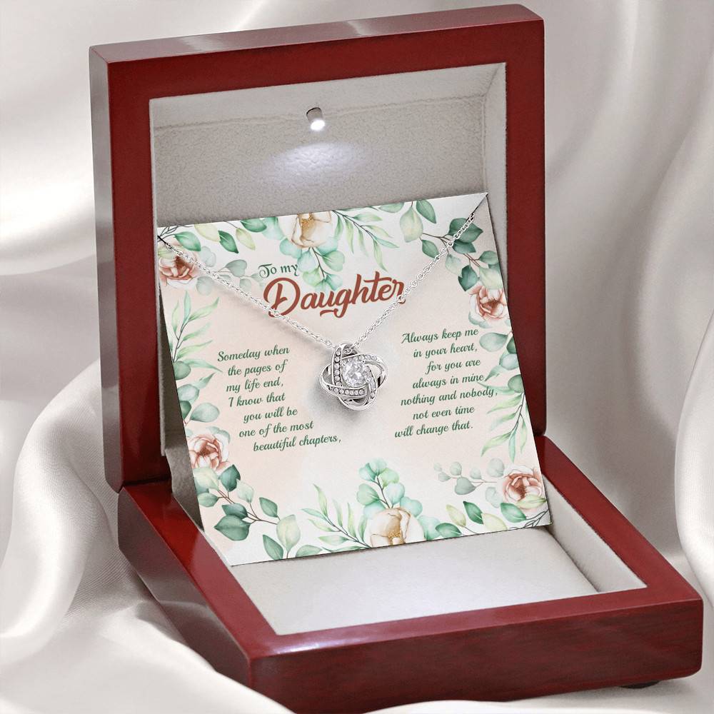 To My Daughter Someday When The Pages Of My Life End Love Knot Necklace