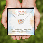 You Give Me A Boner Not A Penis Boner A Heart Boner A Heart On Funny Girlfriend Interlocking Hearts Pendant Necklace