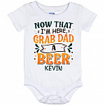 Personalized Photo Beer Onesie, White, Baby Onesie - 12 Month