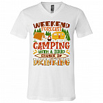 Weekend Forecast Tshirt, White, V-Neck T-Shirt